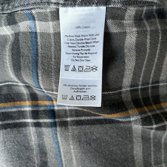 Eddie Bauer Relaxed Fit Men's Plaid Button Down Flannel Shirt Size Large EUC - Picture 4 of 4